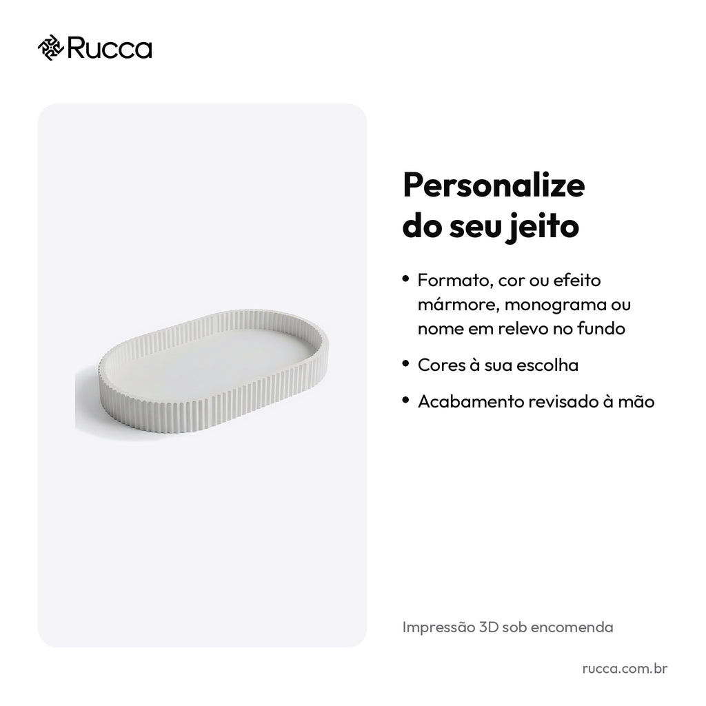 Bandeja Decorativa Canelada — Rucca 3D
