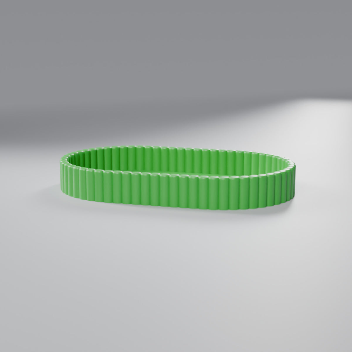 Bandeja Decorativa Oval Canelada, Verde Grama