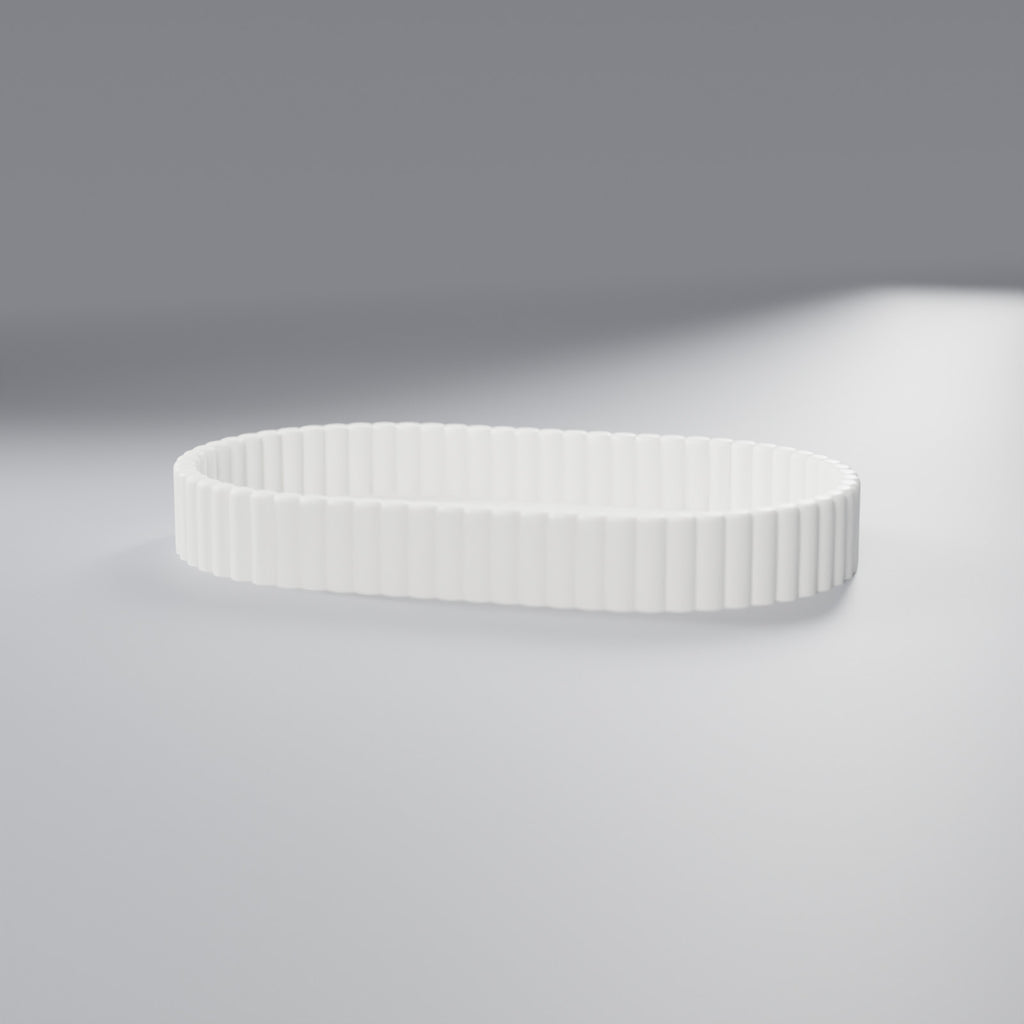 Bandeja Decorativa Oval Canelada, Branco