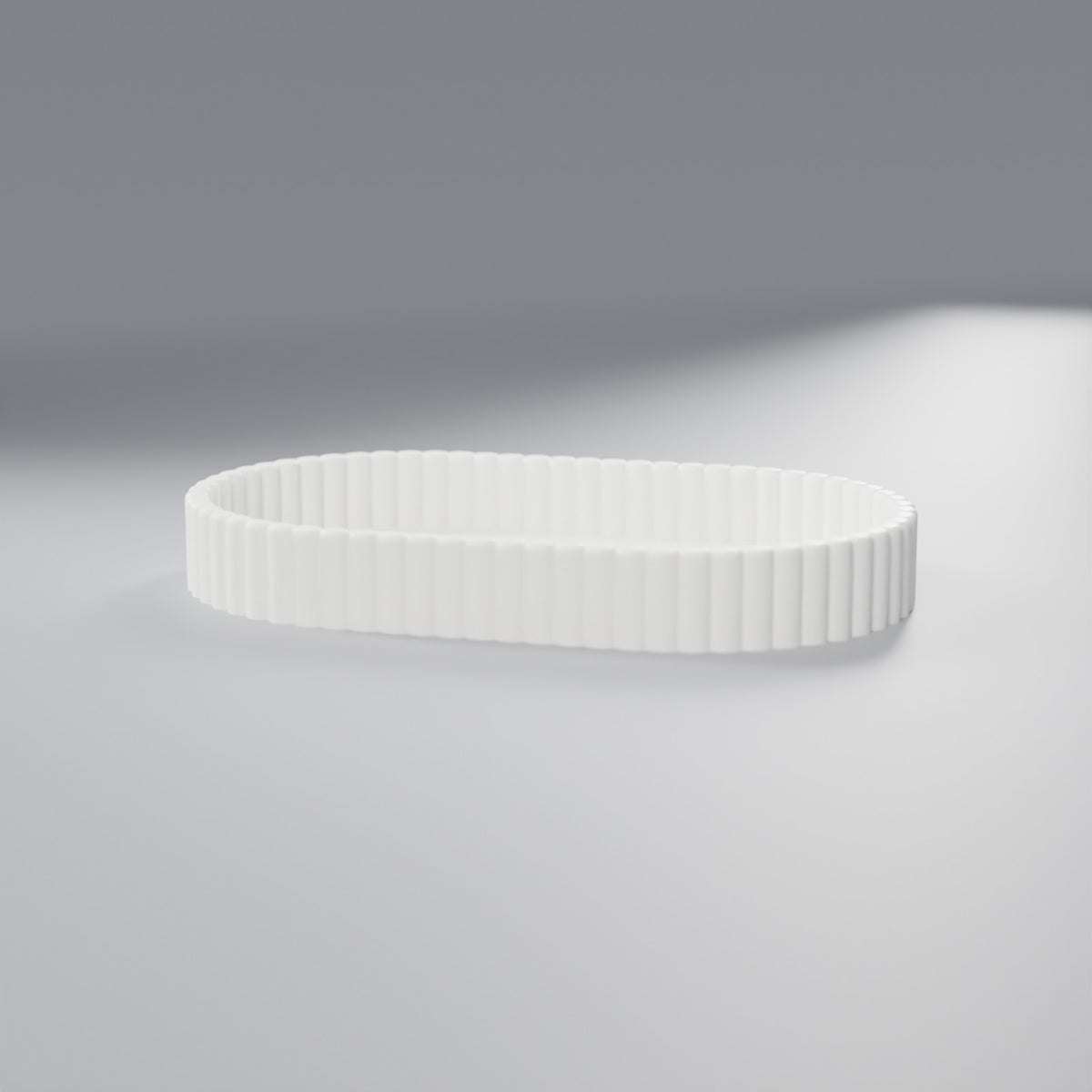 Bandeja Decorativa Oval Canelada, Branco