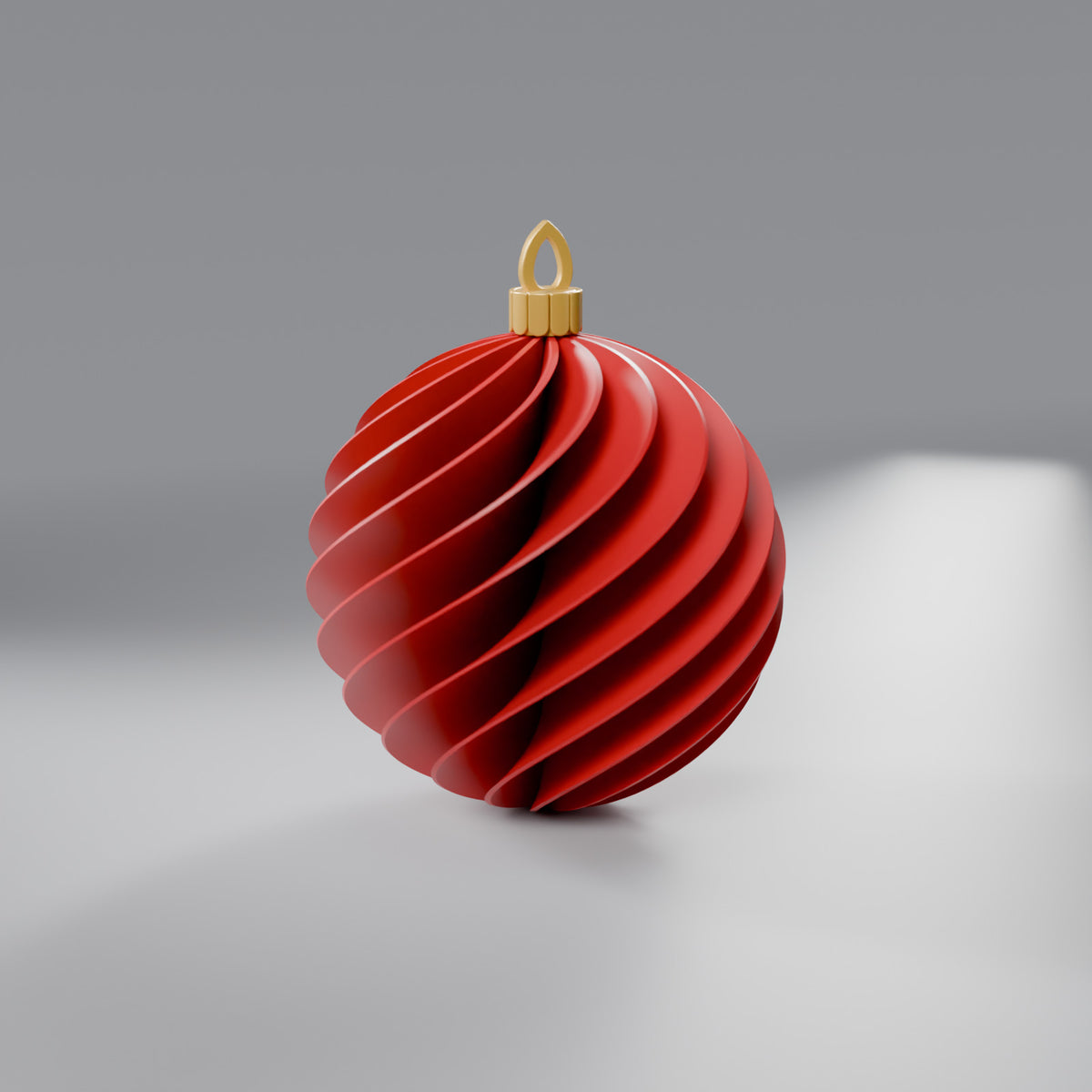 Bola de Natal Espiral 8 cm, Vermelho Coração com coroa Dourada