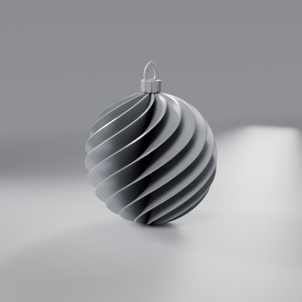 Bola de Natal Espiral 8 cm, Prata