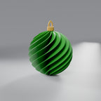Bola de Natal Espiral 8 cm, Verde Grama com coroa Dourada