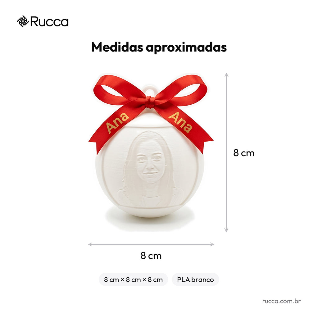Bola de Natal Litofania com Foto — Rucca 3D