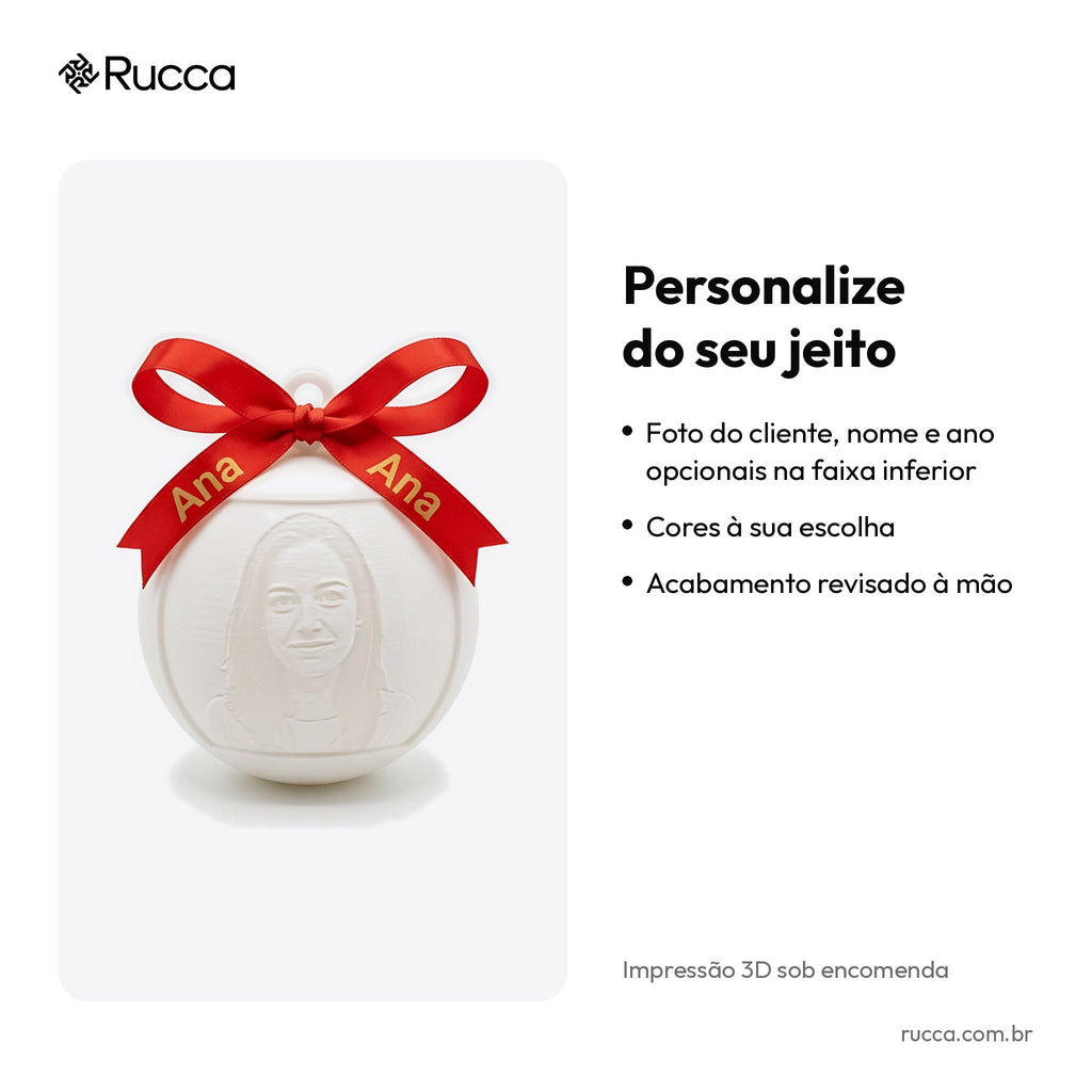 Bola de Natal Litofania com Foto — Rucca 3D