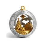Bola de Natal Vazada com Cena Natalina — Rucca 3D