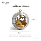 Bola de Natal Vazada com Cena Natalina — Rucca 3D