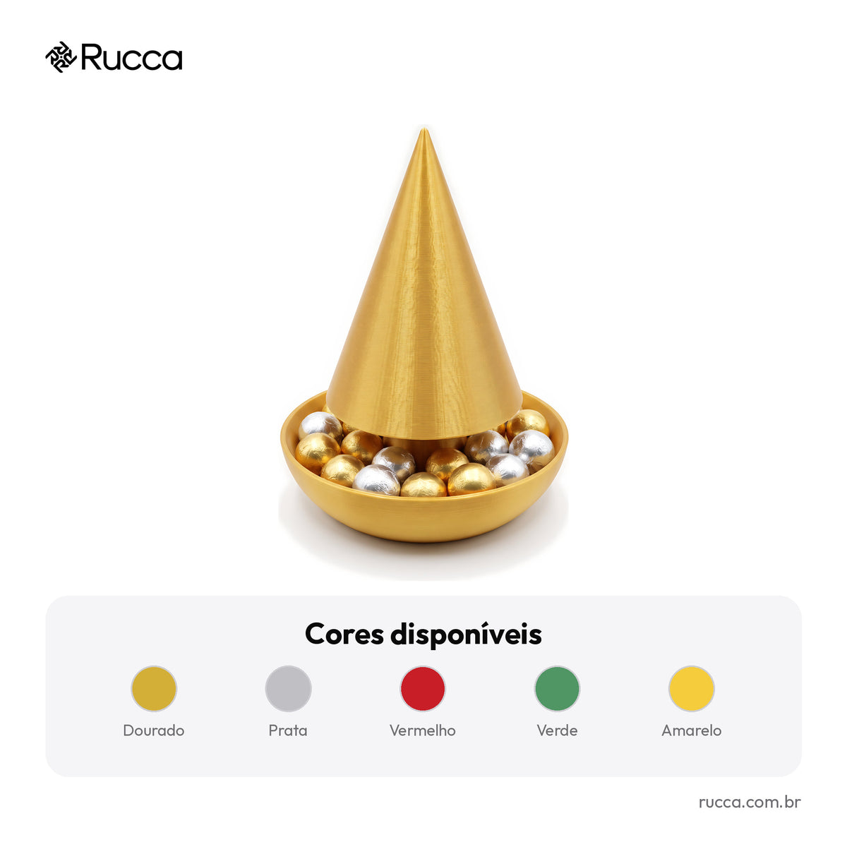 Bomboniere Árvore de Natal Dourada – Rucca 3D