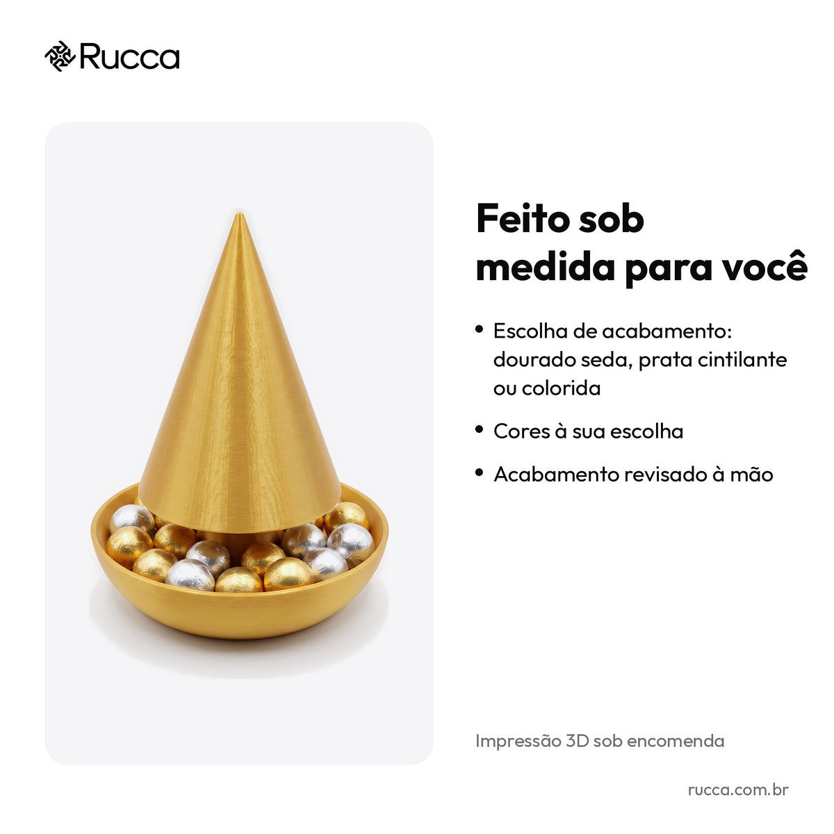 Bomboniere Árvore de Natal Dourada – Rucca 3D