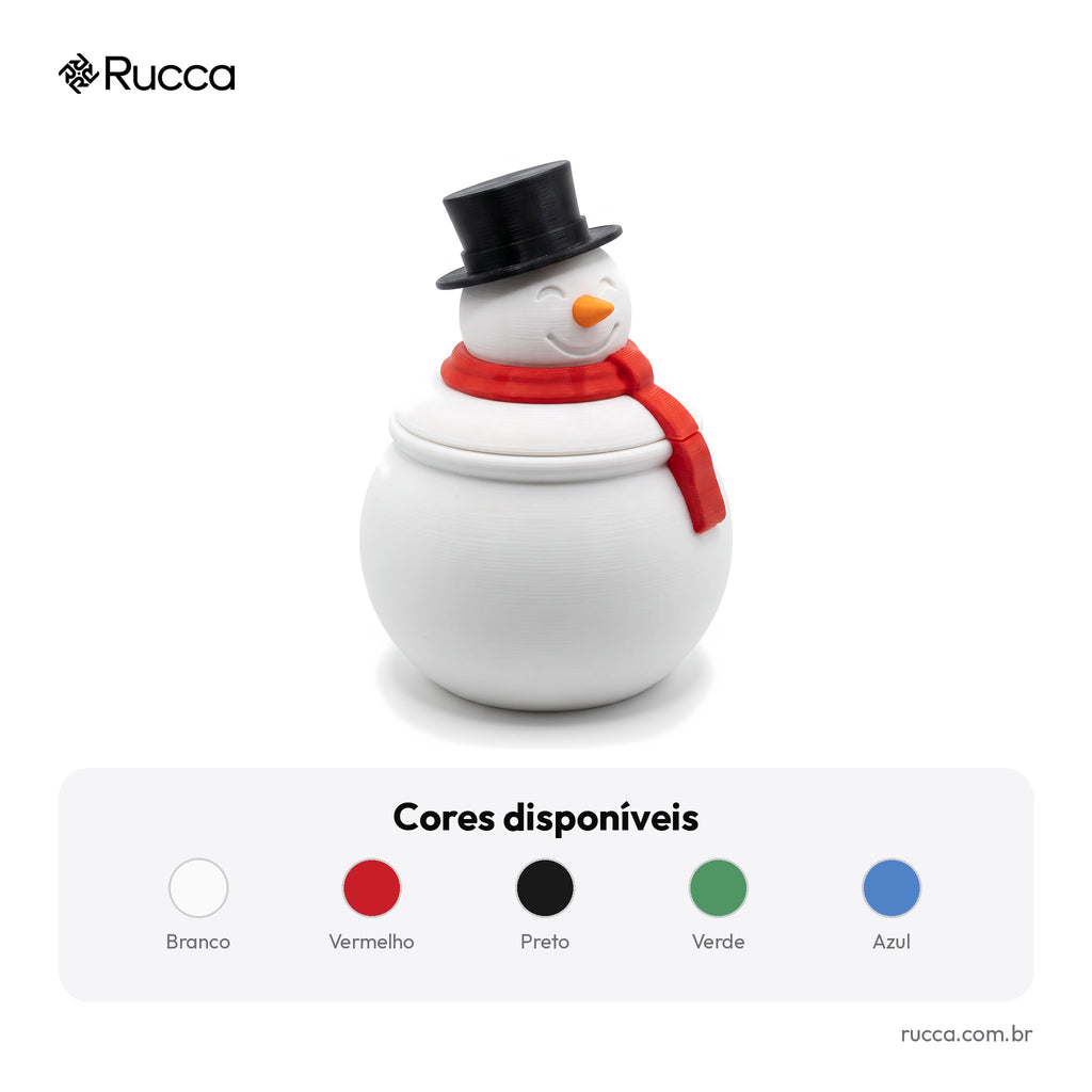 Bomboniere Boneco de Neve com Tampa – Rucca 3D