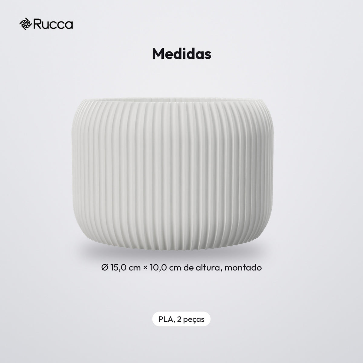 Cachepô Canelado com Pratinho Coletor 15 cm: medidas
