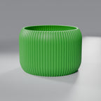 Cachepô Canelado com Pratinho Coletor 15 cm, Verde Grama
