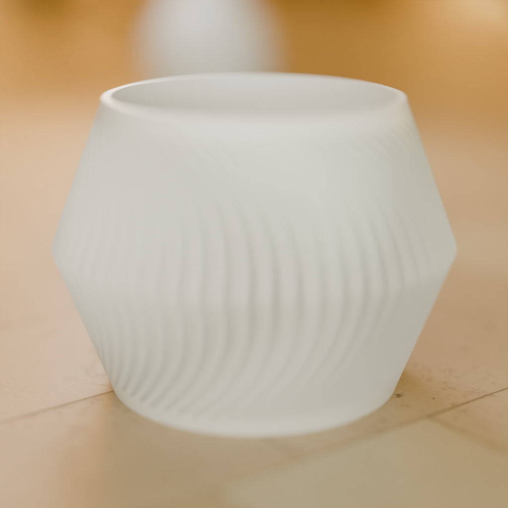 Cachepô Ondulado Torcido 14,5 cm, detalhe