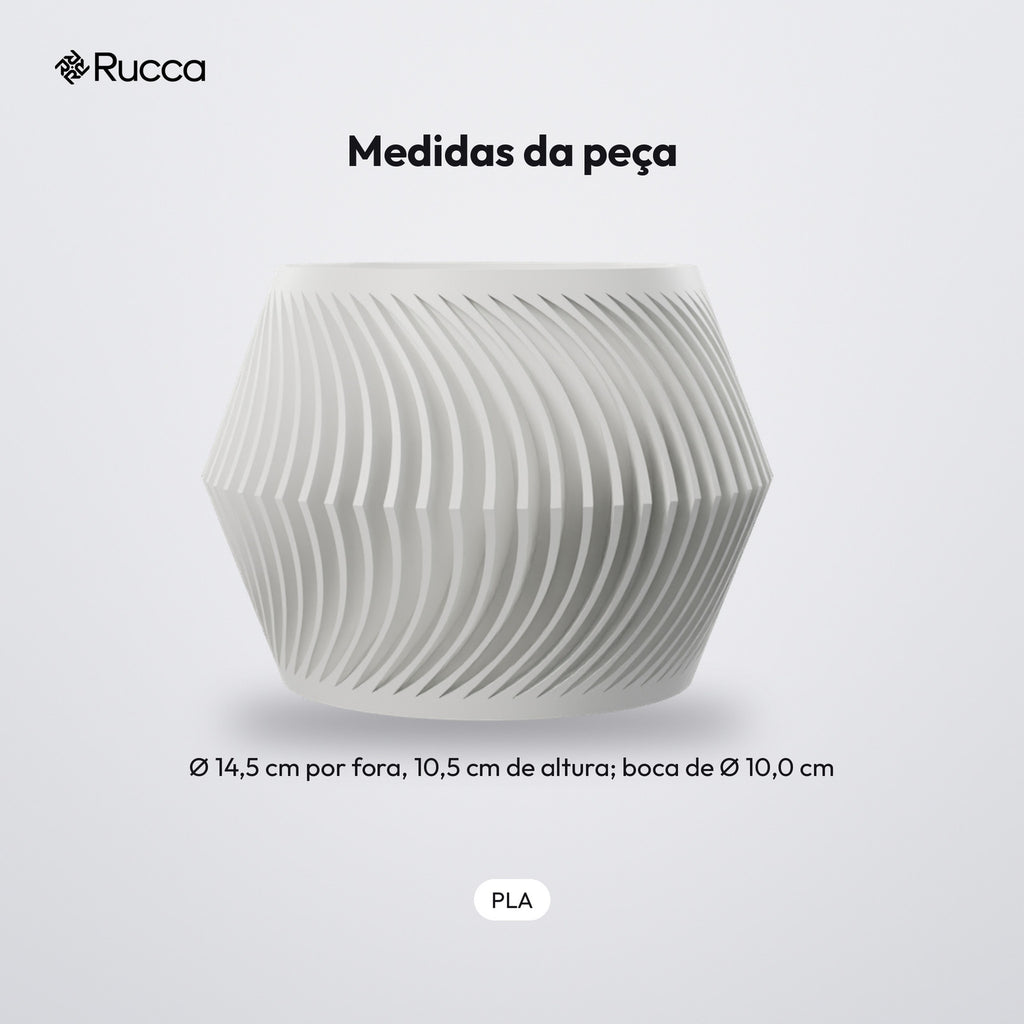 Cachepô Ondulado Torcido 14,5 cm: medidas