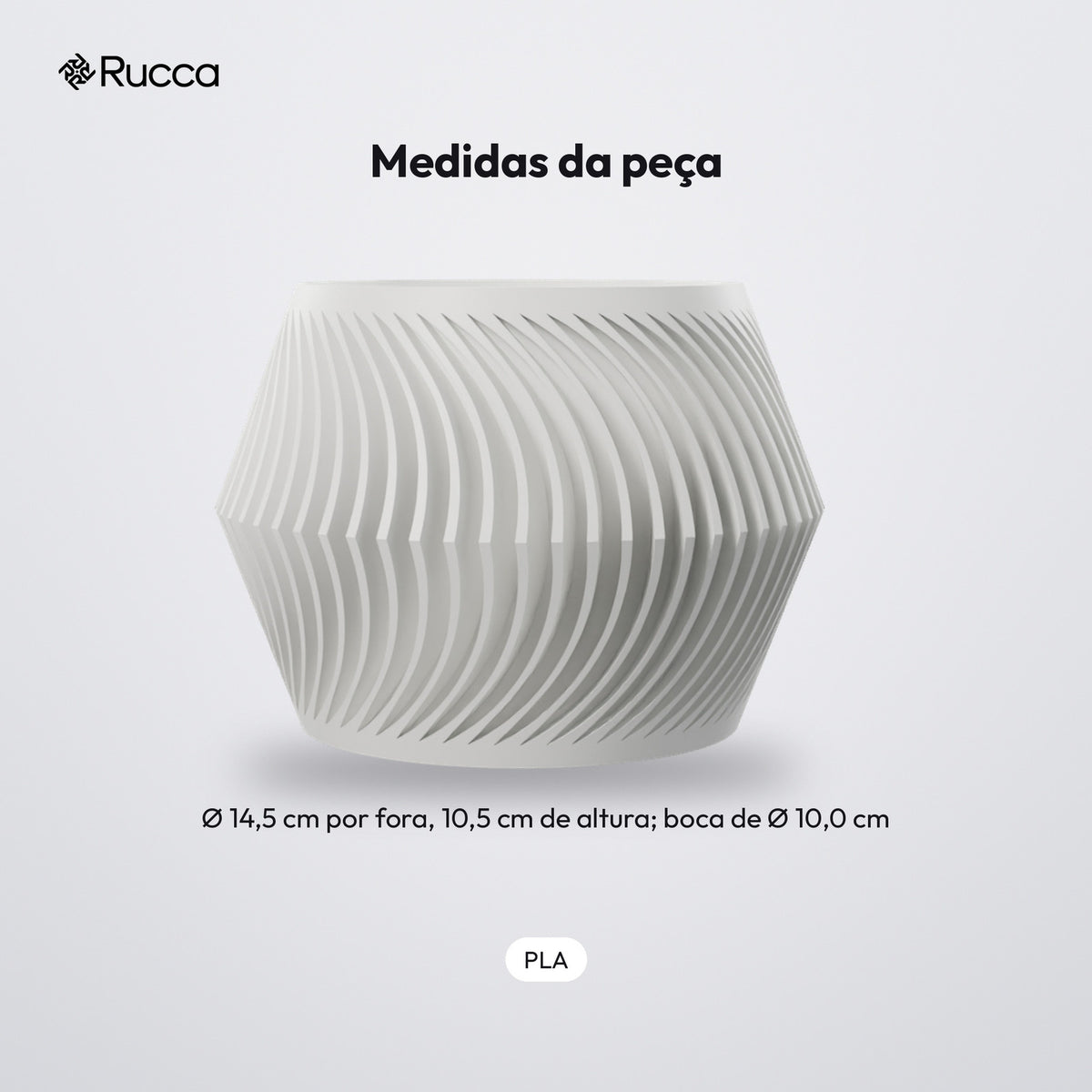 Cachepô Ondulado Torcido 14,5 cm: medidas