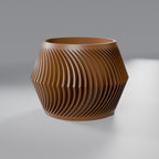 Cachepô Ondulado Torcido 14,5 cm, Marrom