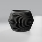 Cachepô Ondulado Torcido 14,5 cm, Preto