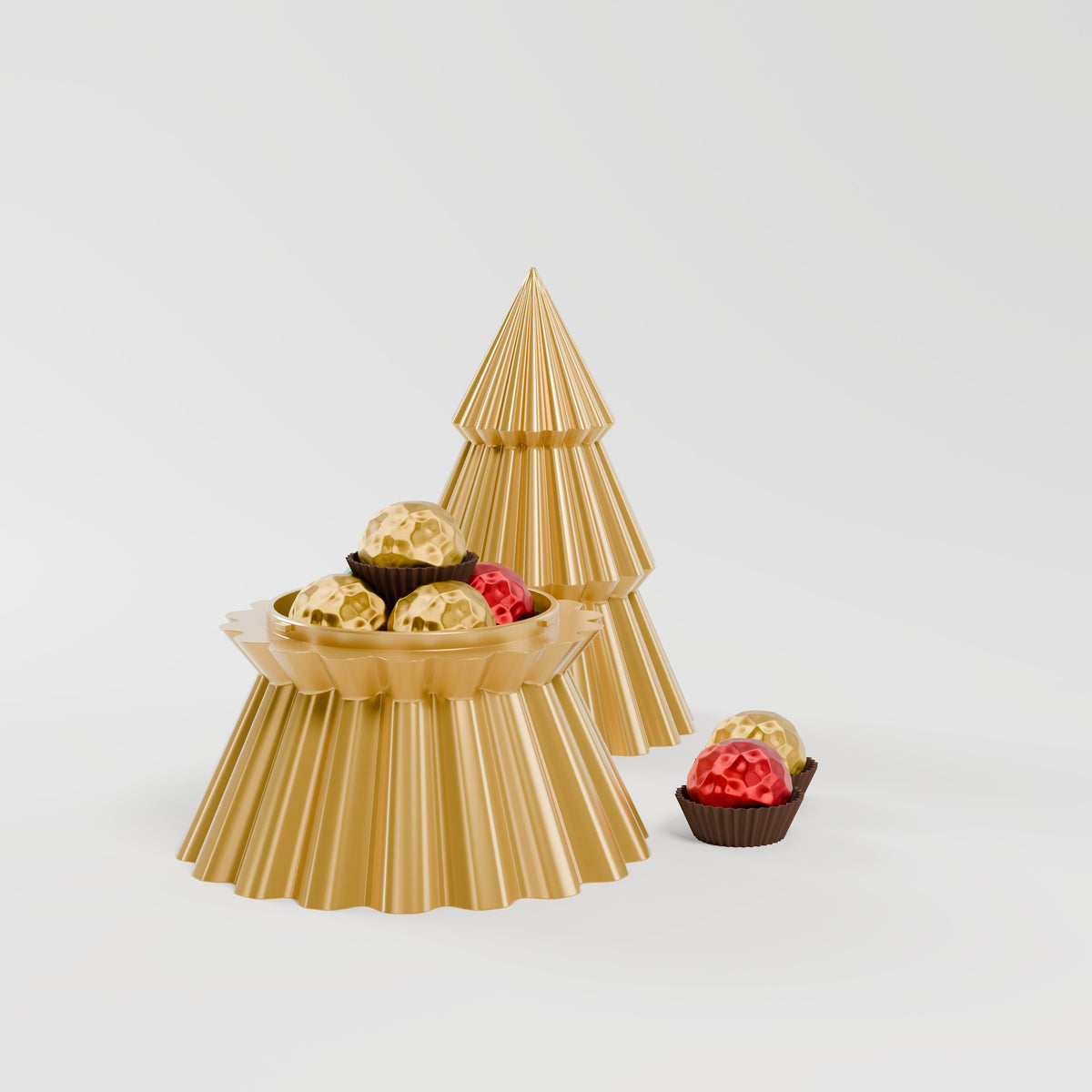 Caixa Árvore de Natal com Tampa 16 cm, vista lateral