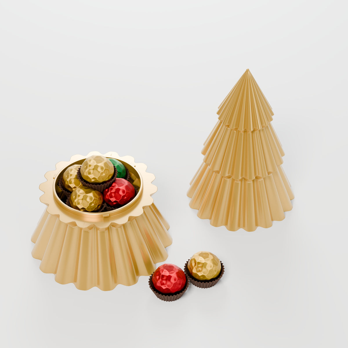 Caixa Árvore de Natal com Tampa 16 cm, detalhe do acabamento