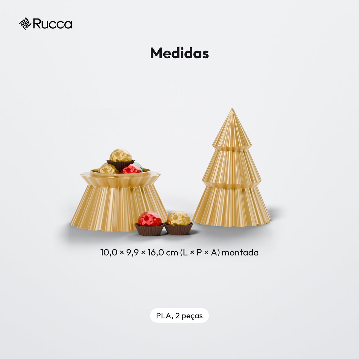 Caixa Árvore de Natal com Tampa 16 cm: medidas