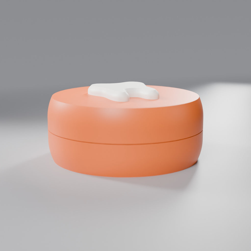 Caixinha Porta-Dente de Leite com Dentinho Decorativo, Caixa Laranja com Dentinho Liso