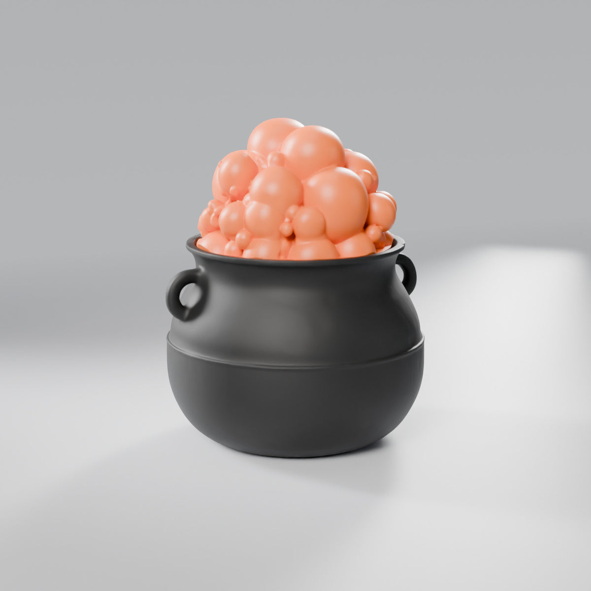 Caldeirão da Bruxa com Bolhas, Preto com bolhas Laranja