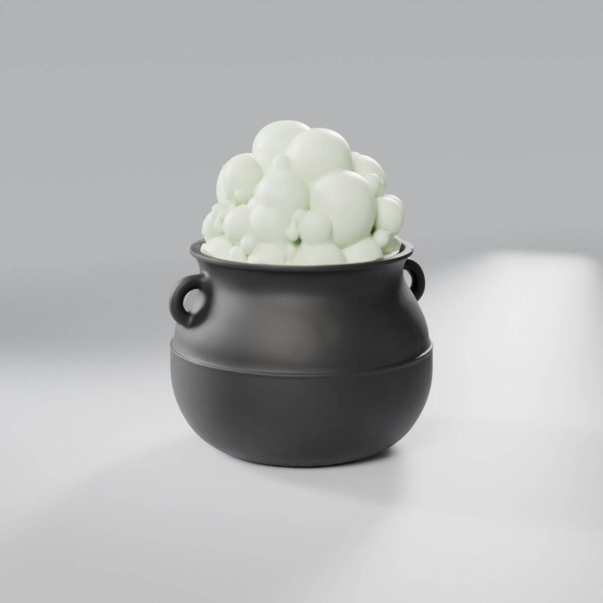 Caldeirão da Bruxa com Bolhas, Preto com bolhas Luminoso Verde