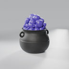Caldeirão da Bruxa com Bolhas, Preto com bolhas Violeta Real