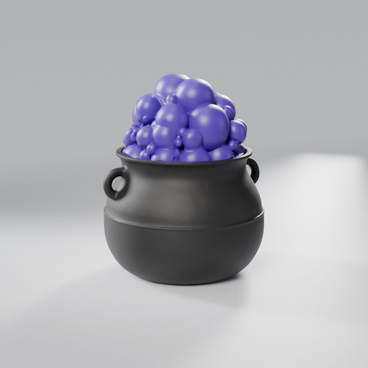 Caldeirão da Bruxa com Bolhas, Preto com bolhas Violeta Real