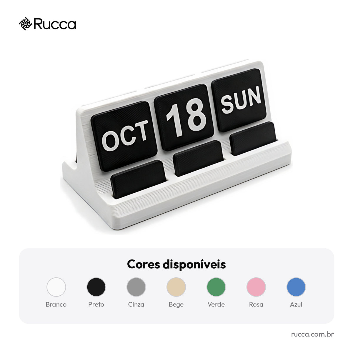 Calendário perpétuo de mesa — Rucca 3D