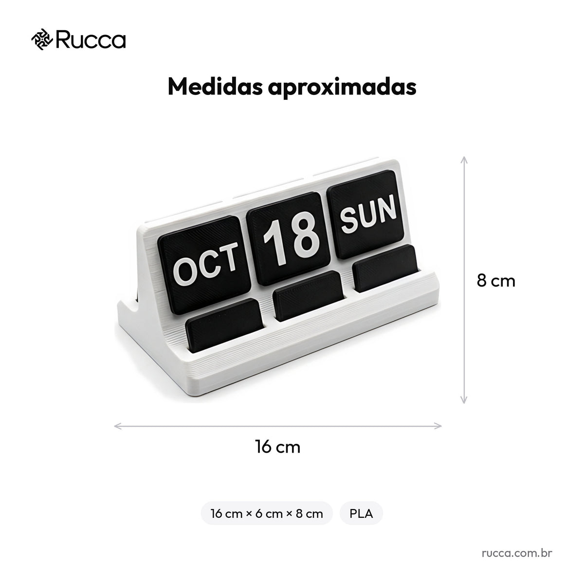 Calendário perpétuo de mesa — Rucca 3D