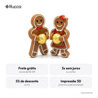 Casal Biscoitinho de Gengibre Porta-Bombom — Rucca 3D