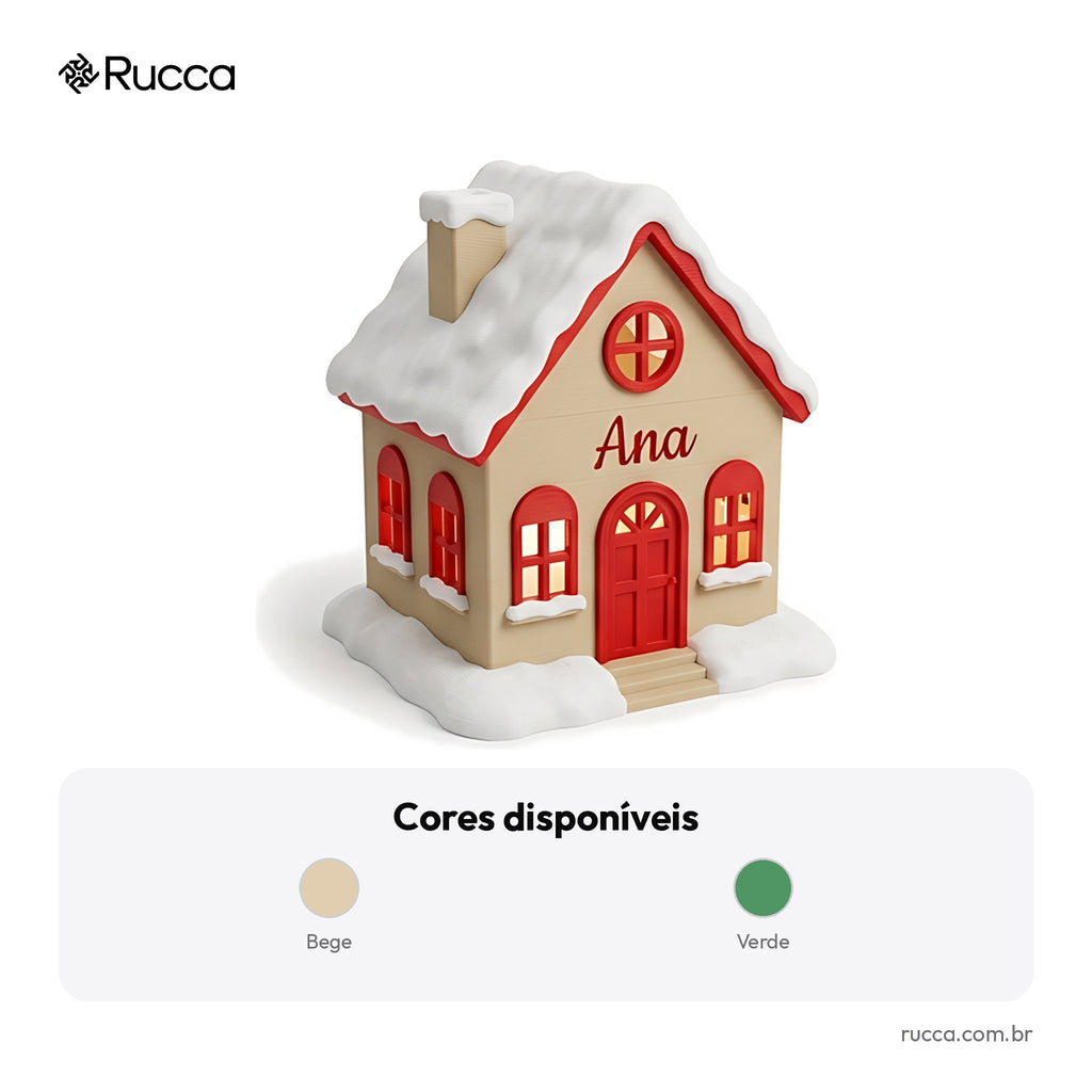 Casinha de Natal Luminosa (Vila na Neve) — Rucca 3D