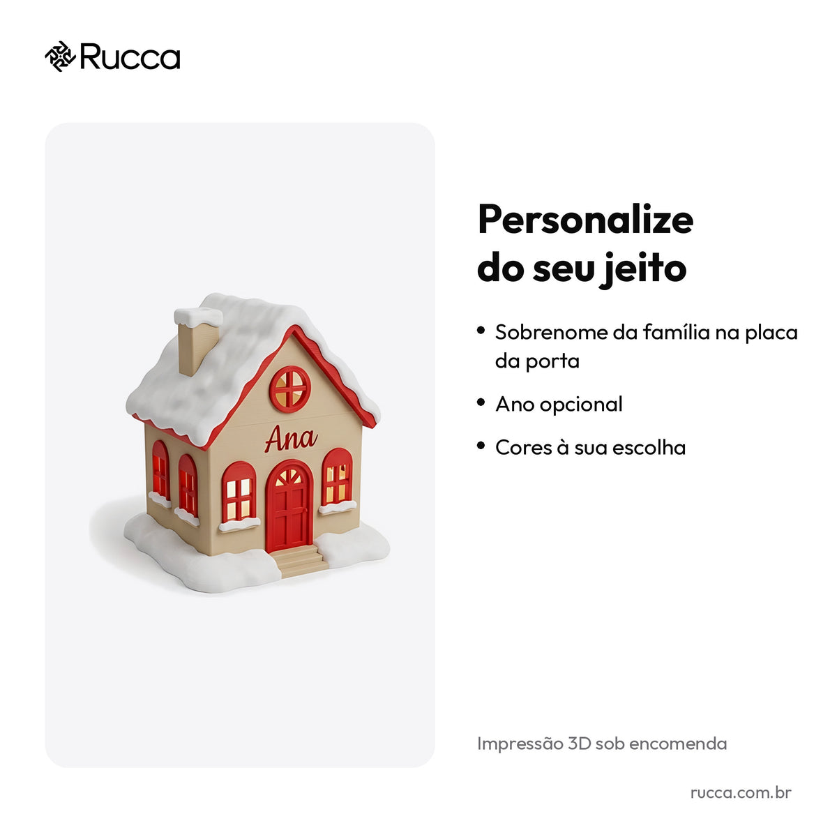 Casinha de Natal Luminosa (Vila na Neve) — Rucca 3D