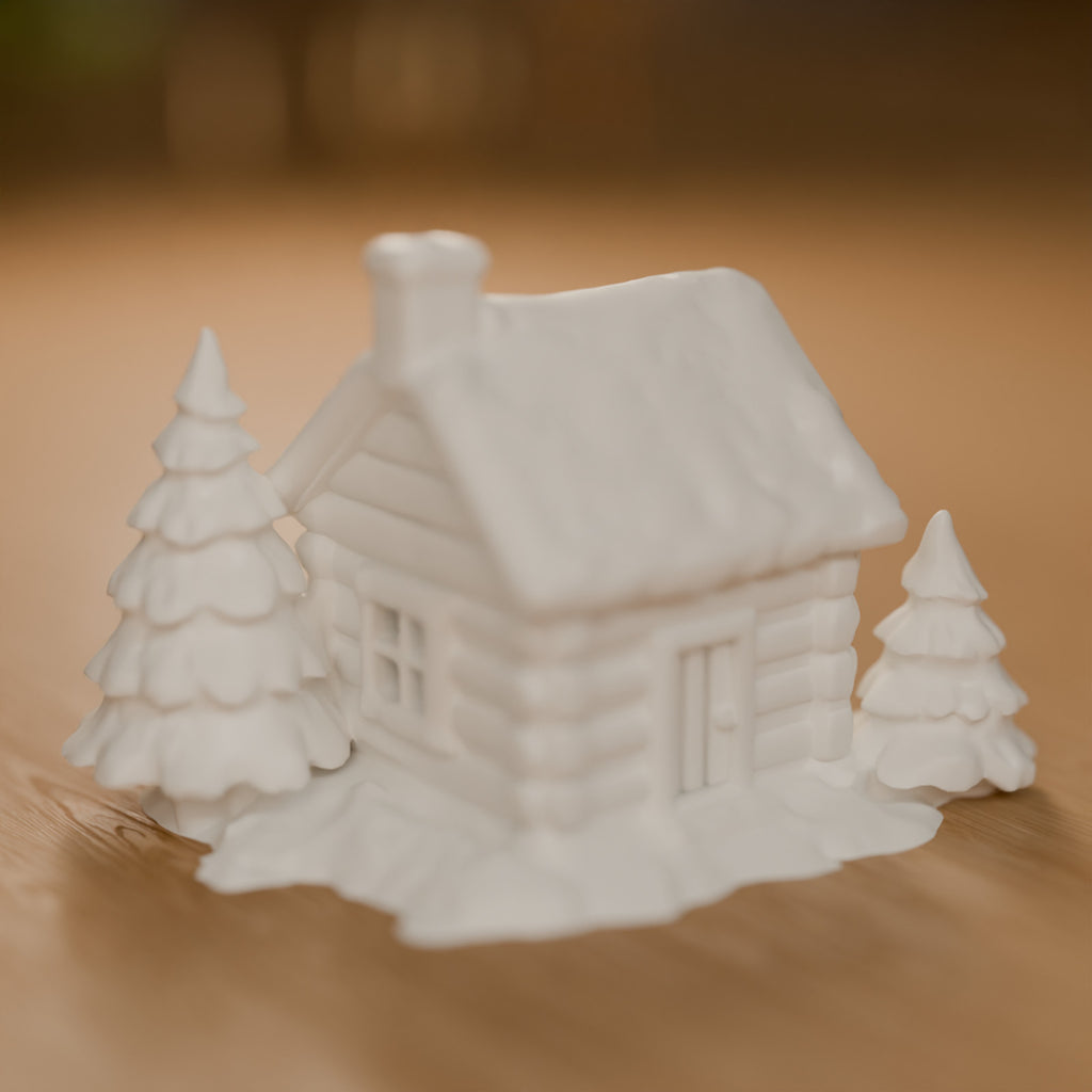 Chalé Nevado com Pinheiros de Natal, detalhe
