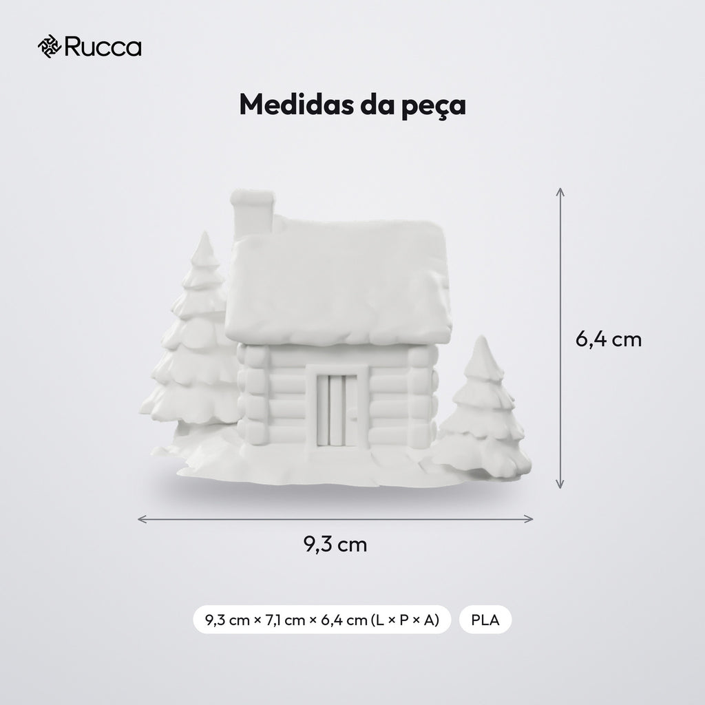 Chalé Nevado com Pinheiros de Natal: medidas