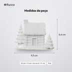 Chalé Nevado com Pinheiros de Natal: medidas