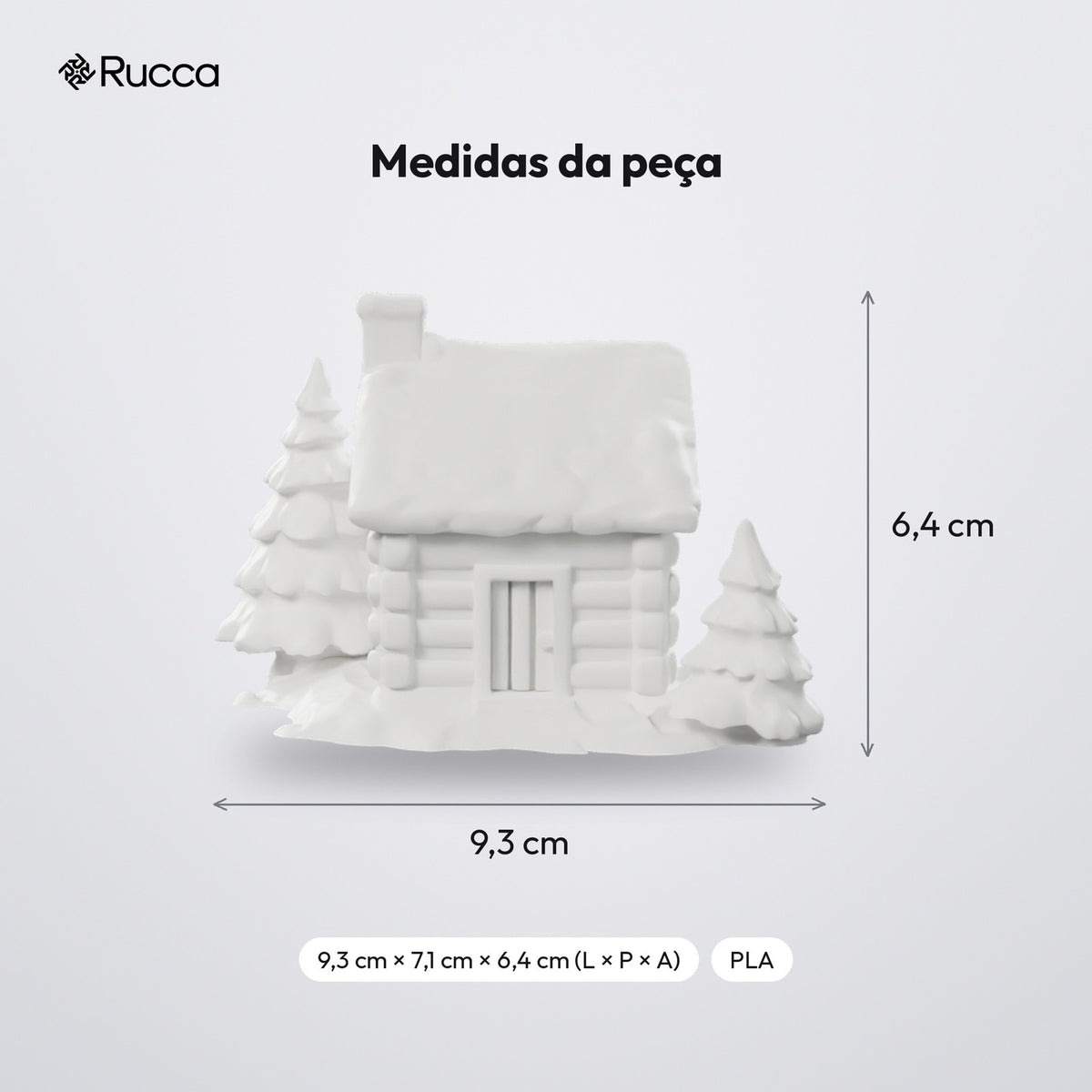 Chalé Nevado com Pinheiros de Natal: medidas