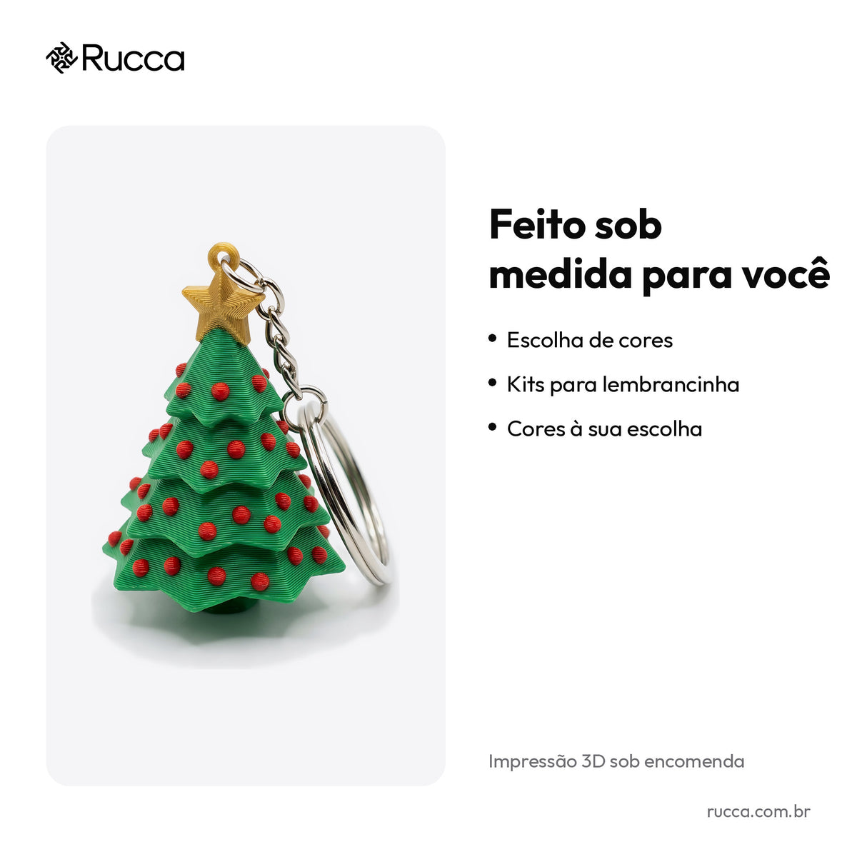 Chaveiro Árvore de Natal — Rucca 3D
