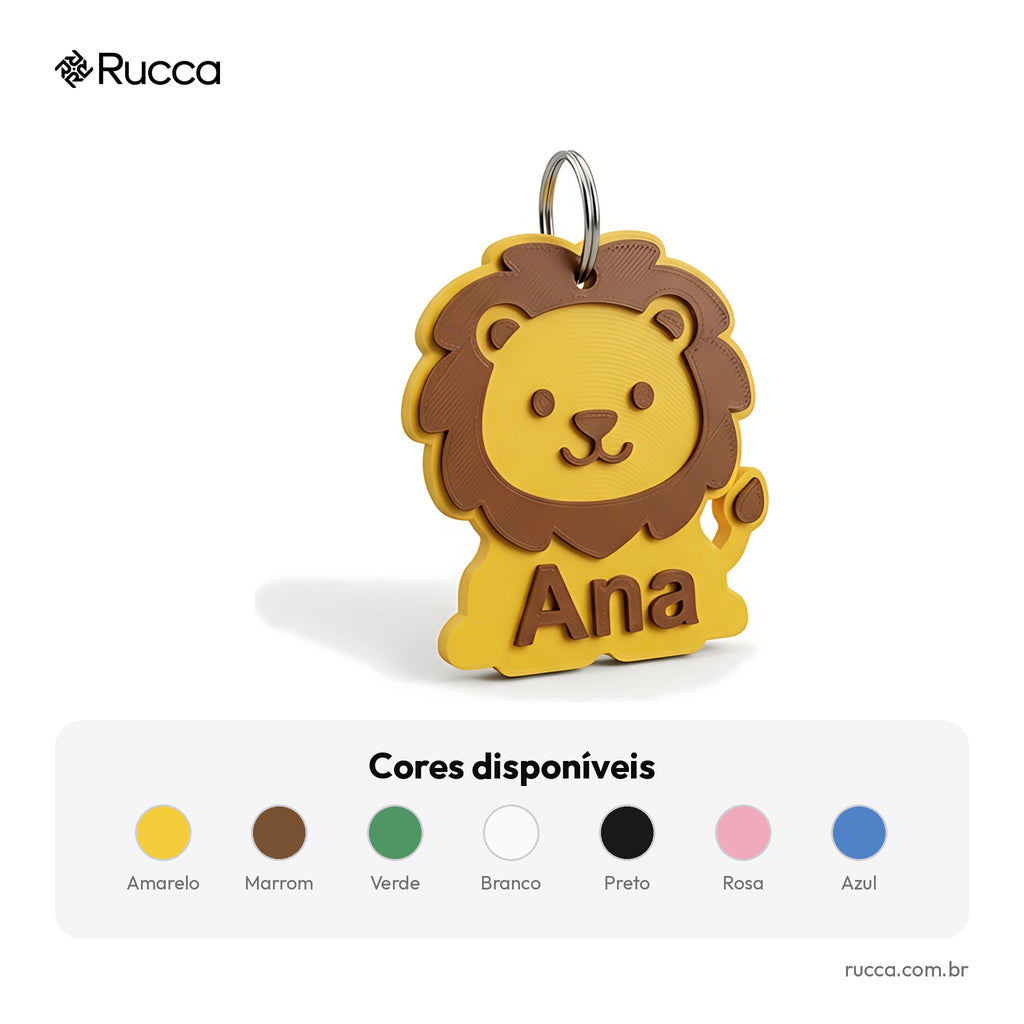 Chaveiro bichinho temático com nome — Rucca 3D