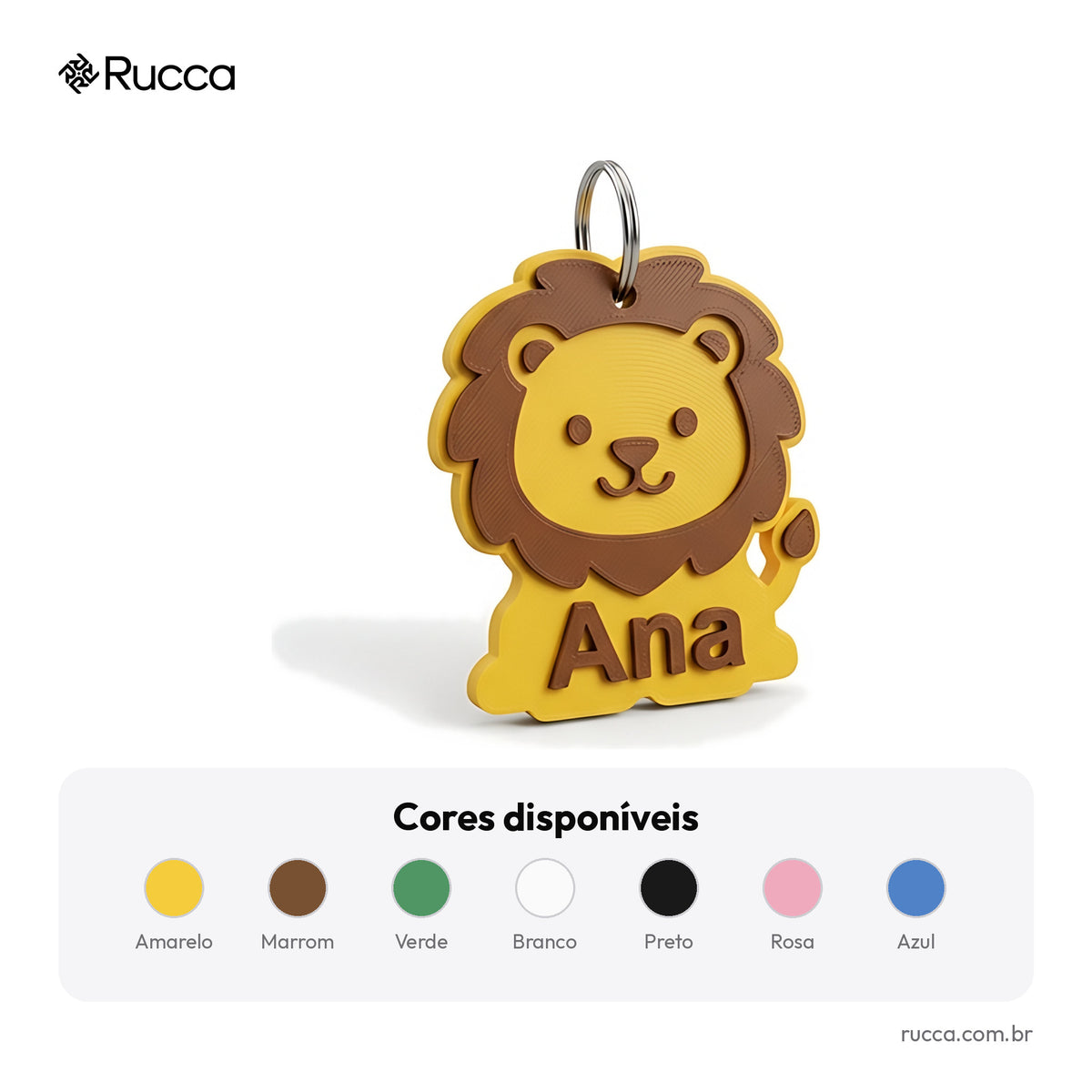 Chaveiro bichinho temático com nome — Rucca 3D