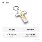 Chaveiro cruz com nome — Rucca 3D