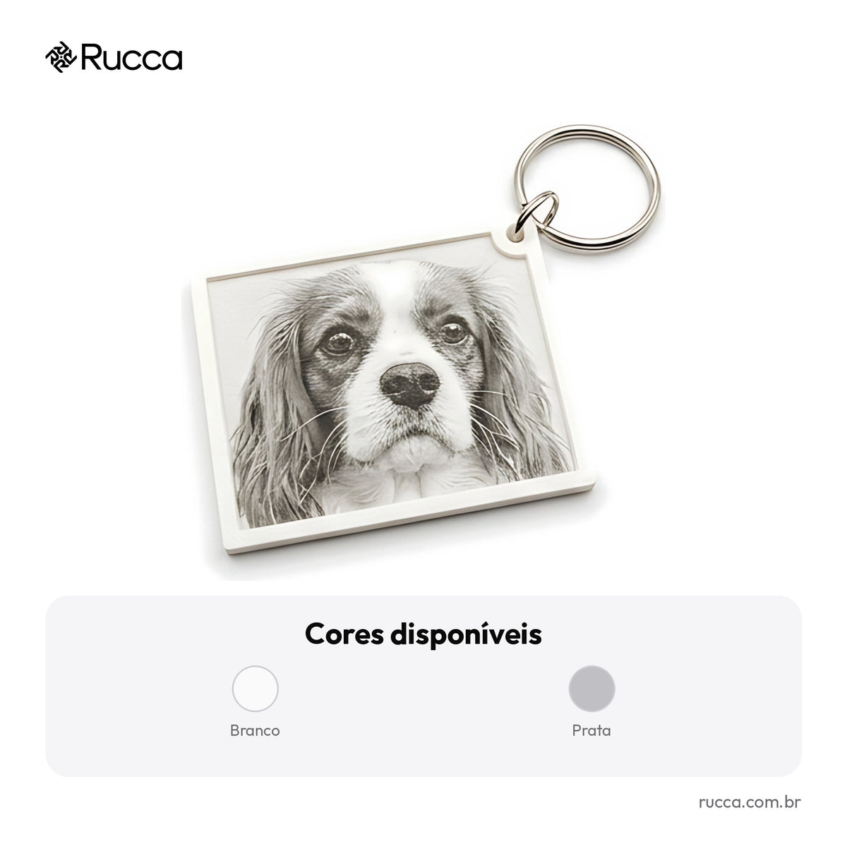 Chaveiro litofania com foto do pet — Rucca 3D