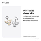 Chaveiro religioso com nome: pomba do Espírito Santo ou cálice — Rucca 3D