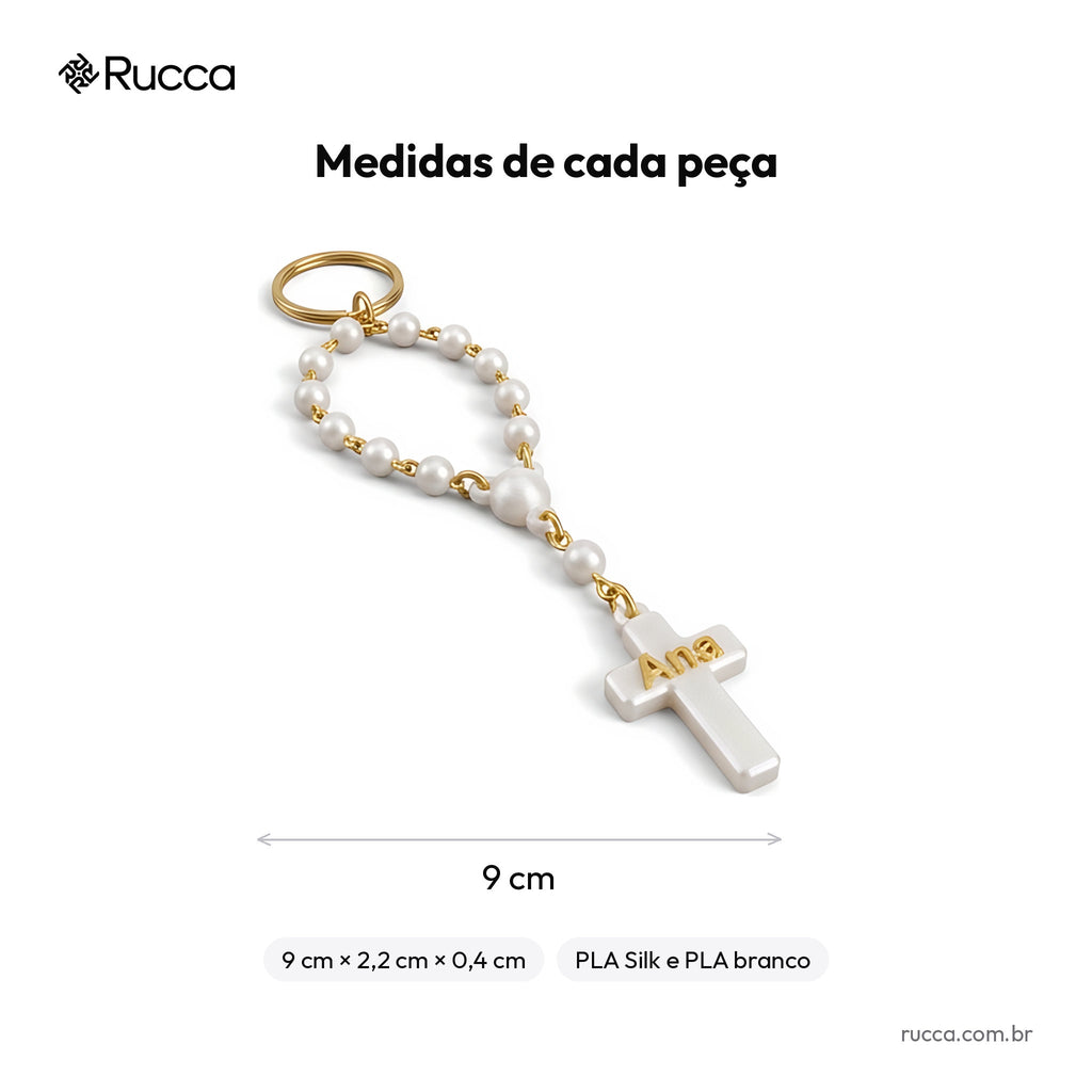 Chaveiro tercinho (dezena) 3D com nome — Rucca 3D