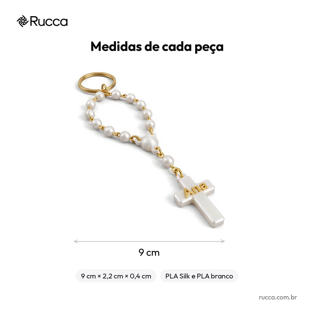 Chaveiro tercinho (dezena) 3D com nome — Rucca 3D