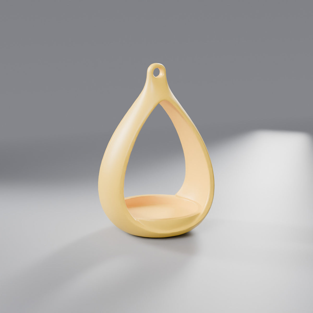 Comedouro de Pássaros Gota Minimalista para Pendurar, Amarelo