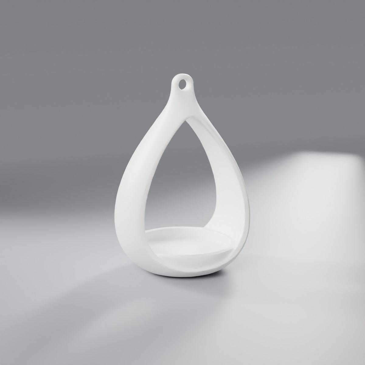 Comedouro de Pássaros Gota Minimalista para Pendurar, Branco