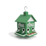 Comedouro de pássaros para pendurar com nome da casa