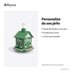Comedouro de pássaros para pendurar com nome da casa — Rucca 3D